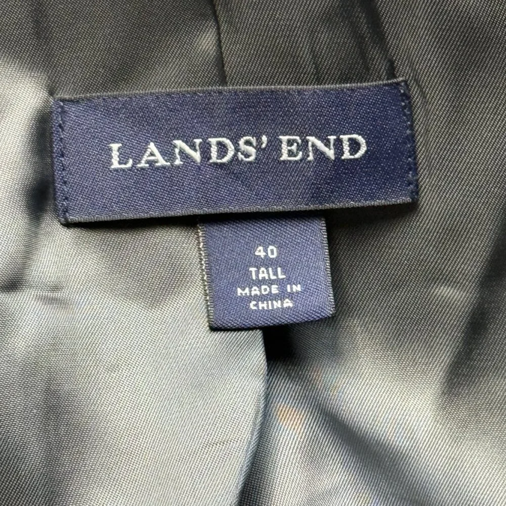 Lands’ End Men’s Wool Over Coat Sz 40 Tall - Picture 3 of 13